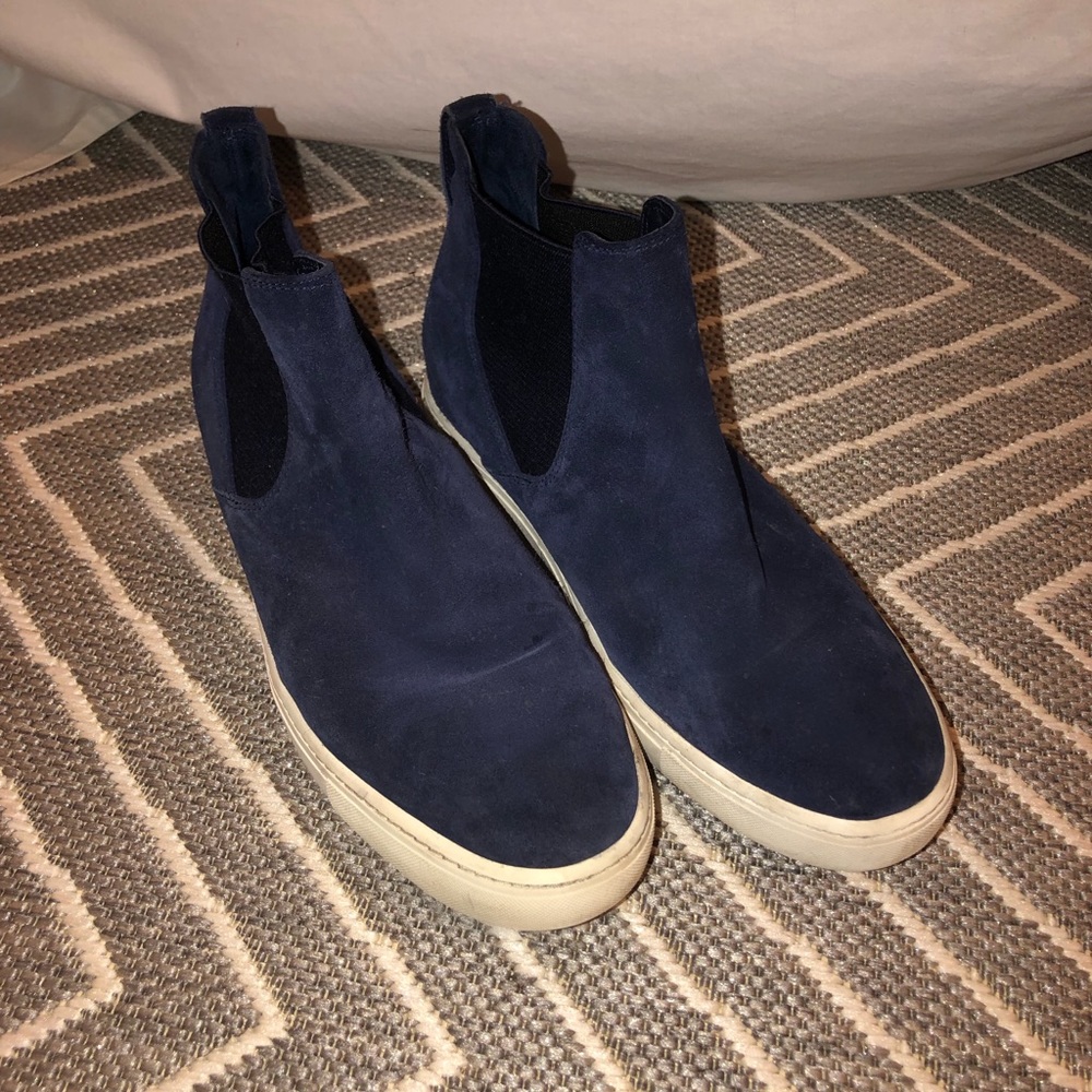 Navy Newlyn Suede High Top Sneakers